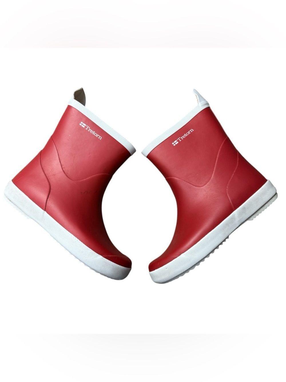 Tretorn Red and White Kids Rain Boots